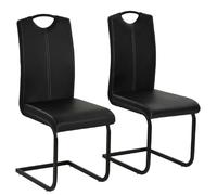 VIDAXL Chaises cantilever - Noir