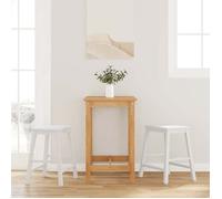 VidaXL Chaises de bar 2 pcs blanc bois massif d'hévéa chaise tabouret de bar de cuisine chaise de restaurant tabouret de 4102582