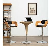vidaXL Chaises de bar 2 pcs - Noir et bois