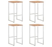 vidaXL Tabouret de bar 4 pcs. Bois massif acacia et acier inoxydable