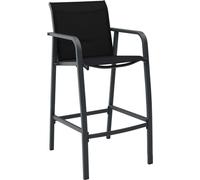 vidaXL Chaises de bar de jardin 4 pcs noir Textilène