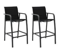 vidaXL Chaises de bar de jardin lot de 2 - Textilène
