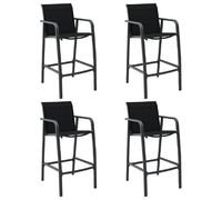 vidaXL Chaises de bar de jardin lot de 4 - Noir