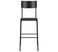 vidaXL Chaises de bar lot de 2 noir contreplaqué solide et acier