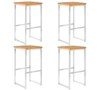 vidaXL Tabouret de bar 4 pcs. Bois massif acacia et acier inoxydable