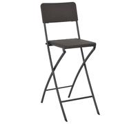 vidaXL Chaises de bar pliantes 2 pcs. HDPE et acier brun aspect rotin