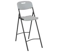 vidaXL Chaises de bar pliantes 2 pcs. PEHD et acier blanc