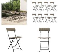 vidaXL Chaises de Bistro 8 pcs. Pliable Gris Poly Rotin et Acier - Chaise Bistro Pliable - Chaises Bistro Pliables - Meubles de jardin - Outdoor Möbel
