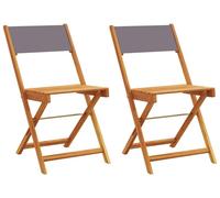 Chaises de bistrot lot de 2 anthracite bois acacia massif tissu