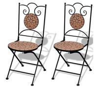 vidaXL Chaises de bistrot 2 pcs. Pliable Céramique Terracota