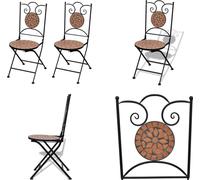 vidaXL Chaises de bistrot 2 pcs. Pliable Céramique Terracota - Chaise de jardin - Chaise d'extérieur - Chaises d'extérieur