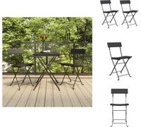 vidaXL Chaises de bistrot 2 pcs. Pliable Noir Poly Rotin et Acier - Chaises de jardin