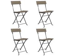 vidaXL Chaises de bistrot pliantes lot de 4 Poly rotin et acier Gris
