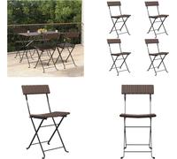 vidaXL Chaises de bistrot 4 pcs. Pliable Marron Poly Rotin et Acier - Chaise Bistro Pliable - Chaises Bistro Pliables - Meubles de jardin - Outdoor Möbel