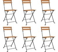 vidaXL Chaises de bistrot 6 pcs. Pliable bois massif teck et acier