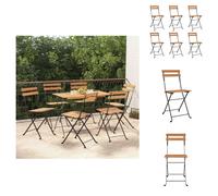 vidaXL Chaises de bistrot 6 pcs. Pliable bois massif teck et acier - Chaises de jardin