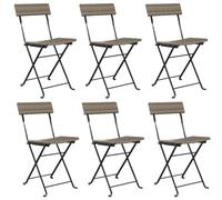 vidaXL Chaises de bistrot pliantes 6 pcs. Gris poly rotin et acier