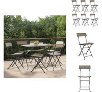 vidaXL Chaises de bistrot 6 pcs. Pliable Gris Poly Rotin et Acier - Chaises de jardin