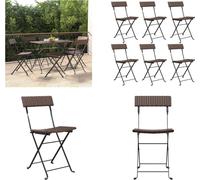 vidaXL Chaises de bistrot 6 pcs. Pliable Marron Poly Rotin et Acier - Chaise Bistro Pliable - Chaises Bistro Pliables - Meubles de jardin - Outdoor Möbel