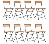 vidaXL Chaises de bistrot 8 pcs. Pliable bois massif teck et acier