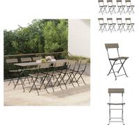 vidaXL Chaises de bistrot 8 pcs. Pliable Gris Poly Rotin et Acier - Chaises de jardin