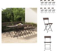 vidaXL Chaises de bistrot 8 pcs. Pliable Marron Poly Rotin et Acier - Chaises de jardin