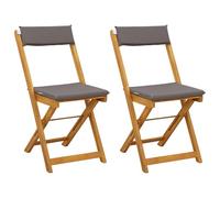 vidaXL Chaises de bistrot d'extérieur 2 pc Gris foncé