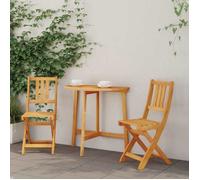 vidaXL Chaises de bistrot d'extérieur avec coussins, lot de 2, en bois massif d'acacia