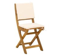 vidaXL Chaises de bistrot d'extérieur avec Coussin 8 pcs Crème Blanc, Chaises de Bistro rustiques, Pliables, en Acacia, mobilier de Jardin, Confort sur Le Patio