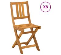 vidaXL Chaises de bistrot d'extérieur avec coussins, lot de 8, couleur naturelle, 40 x 42 x 85 cm