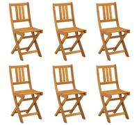 vidaXL Chaises de bistrot d'extérieur, lot de 6, bois massif d'acacia naturel