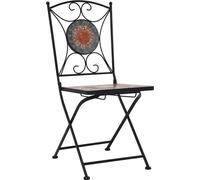 vidaXL Chaises de bistrot en mosaïque – 2 pcs Orange/Gris