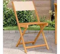 vidaXL Chaises de bistrot 2 pcs. Beige Bois massif Acacia & Tissu