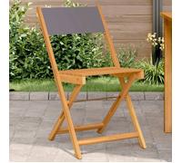 vidaXL Chaises de bistrot lot de 2 anthracite bois acacia massif tissu 367682