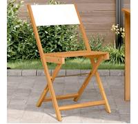 vidaXL Chaises de bistrot lot de 2 blanc crème bois acacia et tissu 367681