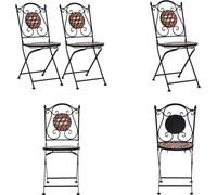vidaXL Chaises de bistrot Mosaïque 2 pcs. Céramique Marron - Chaise de jardin - Chaises de jardin - Chaise mosaïque