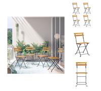 vidaXL Chaises de bistrot pliantes 4 pcs. Acacia massif - Chaises de jardin