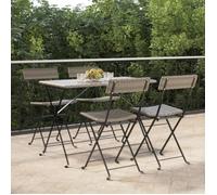 vidaXL Chaises de bistrot pliantes lot de 4 Poly rotin et acier Gris