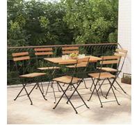 vidaXL Chaises de bistrot pliantes 6 pcs Bois de teck massif et acier