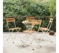 vidaXL Chaises de bistrot pliantes - Lot de 4 - Acacia, Acier