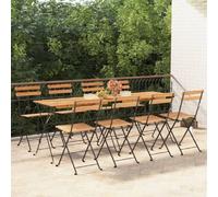 VidaXL Chaises de Bistrot Pliantes - Lot de 8 - Teck Solide
