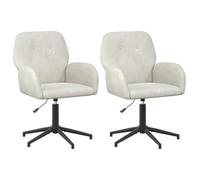 vidaXL Chaises de Bureau pivotantes 2 pc 54 x 55 x 90 cm Crème, Chaise de Bureau Moderne, réglable, pivotante, Fonctionnelle, Ergonomique, Polyvalente pour l'intérieur