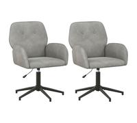 vidaXL Chaises de Bureau pivotantes 2 pc 54 x 55 x 90 cm Gris Clair, Chaise de Bureau Moderne, réglable, pivotante, Fonctionnelle, Ergonomique, Polyvalente pour l'intérieur