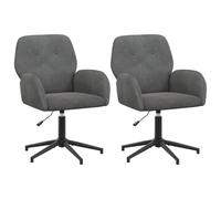 vidaXL Chaises de Bureau pivotantes 2 pc 54 x 55 x 90 cm Gris foncé, Chaise de Bureau Moderne, réglable, pivotante, Fonctionnelle, Ergonomique, Polyvalente pour l'intérieur