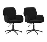 vidaXL Chaises de Bureau pivotantes 2 pc 54 x 55 x 90 cm Noir, Chaise de Bureau Moderne, réglable, pivotante, Fonctionnelle, Ergonomique, Polyvalente pour l'intérieur