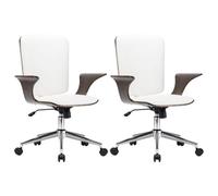 vidaXL Chaises de Bureau pivotantes 2 pc Simili Cuir 69 x 61 x 104 cm