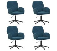 vidaXL Chaises de Bureau pivotantes 4 pc 54 x 55 x 90 cm Bleu, Chaise de Bureau Moderne, réglable, pivotante, Fonctionnelle, Ergonomique, Polyvalente pour l'intérieur