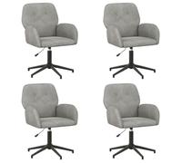 vidaXL Chaises de Bureau pivotantes 4 pc 54 x 55 x 90 cm Gris Clair, Chaise de Bureau Moderne, réglable, pivotante, Fonctionnelle, Ergonomique, Polyvalente pour l'intérieur