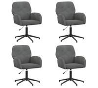vidaXL Chaises de Bureau pivotantes 4 pc 54 x 55 x 90 cm Gris foncé, Chaise de Bureau Moderne, réglable, pivotante, Fonctionnelle, Ergonomique, Polyvalente pour l'intérieur