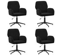 vidaXL Chaises de Bureau pivotantes 4 pc 54 x 55 x 90 cm Noir, Chaise de Bureau Moderne, réglable, pivotante, Fonctionnelle, Ergonomique, Polyvalente pour l'intérieur